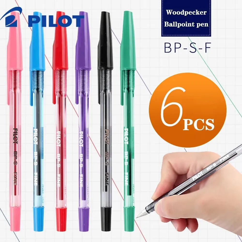 6pcs Japan PILOT Ballpoint Pen BP-S Bullet Anti-fatigue Classic Medium Oil Pen 0.7mm School Acsesories Back To School Stationery