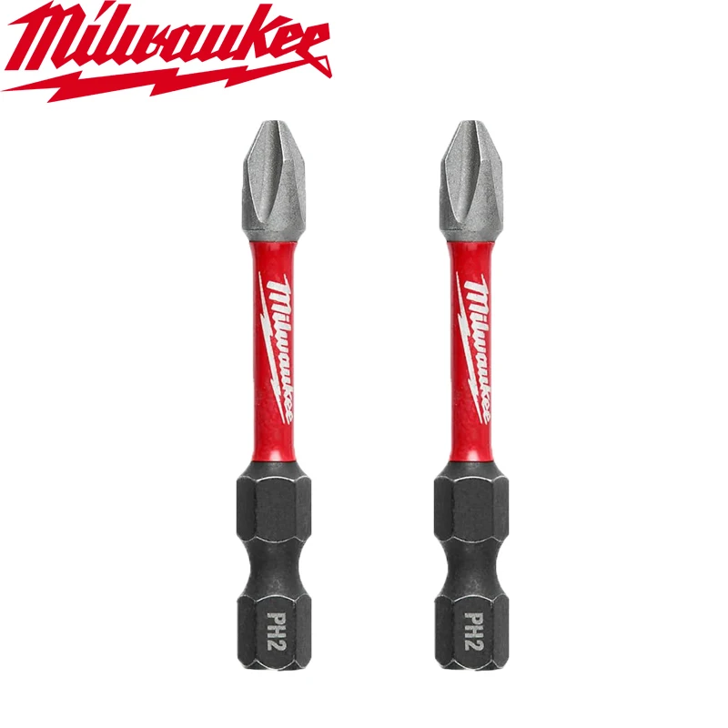 Milwaukee Original PH2 50MM Drill Bits Electric Screwdriver Fixed Punching Hole High Hardness Batch Header Tool Attachments 2Pcs