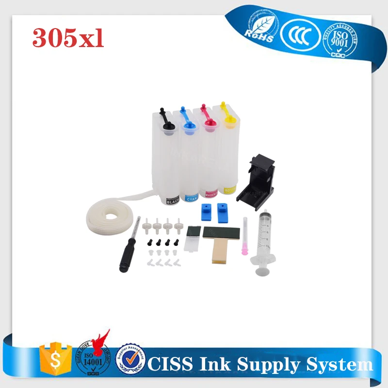 For HP305 305XL DIY CISS Ink Supply System  For HP 305 XL  DeskJet 2710 2720 4110 4120 4130 ENVY 6010 6020 6030 6420