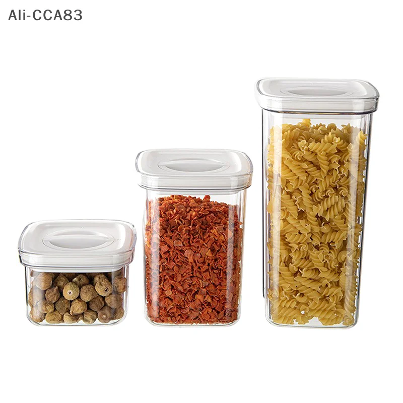 

Household Knob Sealed Jar Snack Storage Jar Transparent Fresh-keeping Box With Lid Plastic Sealed Box Kitchen Storage Jar