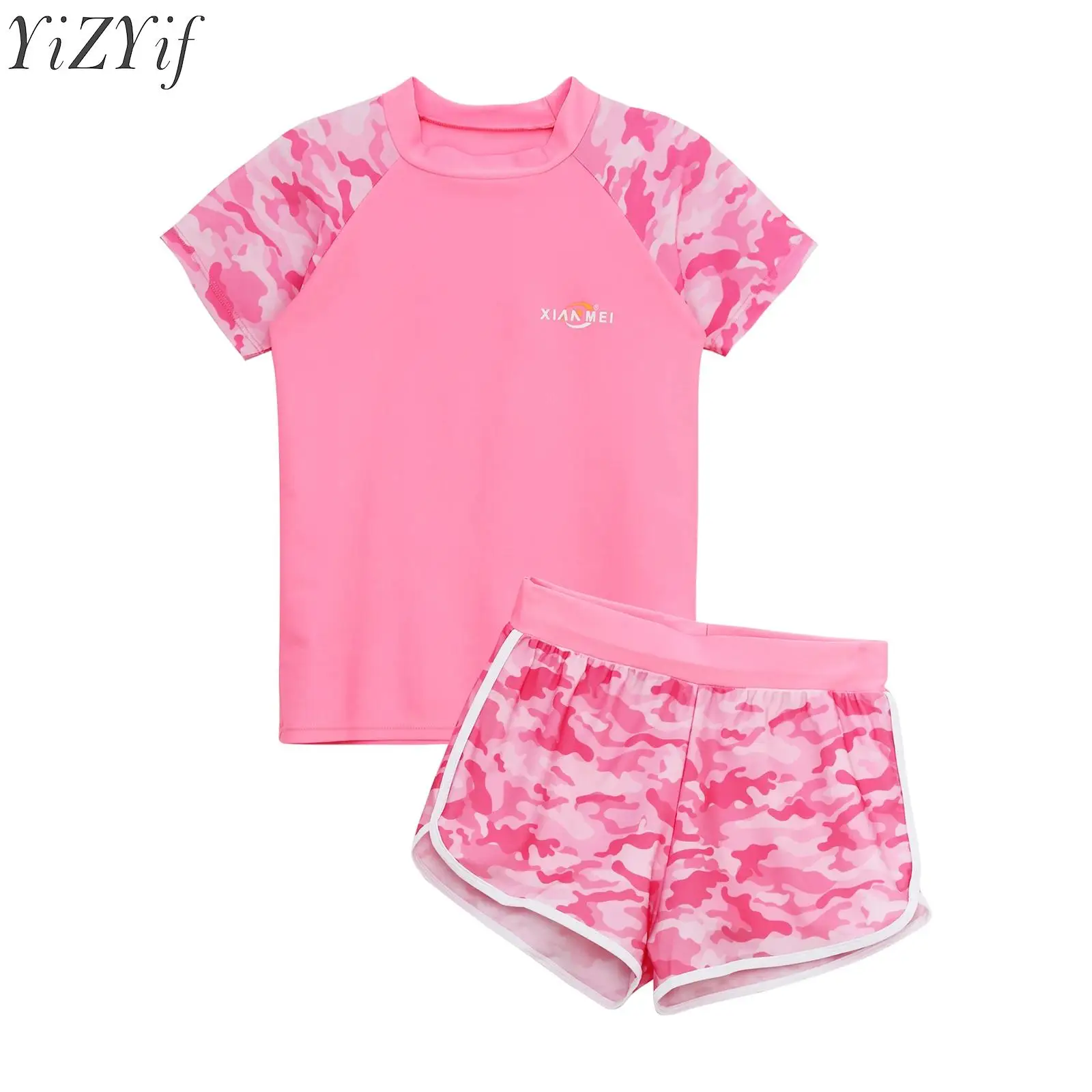 

Детские купальные комплекты для девочек, купальник из 2 предметов, пляжная одежда, наряды, рубашка, топы с шортами для мальчиков, комплект танкини, купальные костюмы