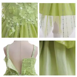 فتاة عيد ميلاد اللباس كرنفال هالوين تأثيري زي Tinkerbell العبث قزم الأميرة اللباس الفتيات فساتين حزب 1-7 سنوات الأكثر مبيعا يتوهم العبث بيل للبالغين - No6