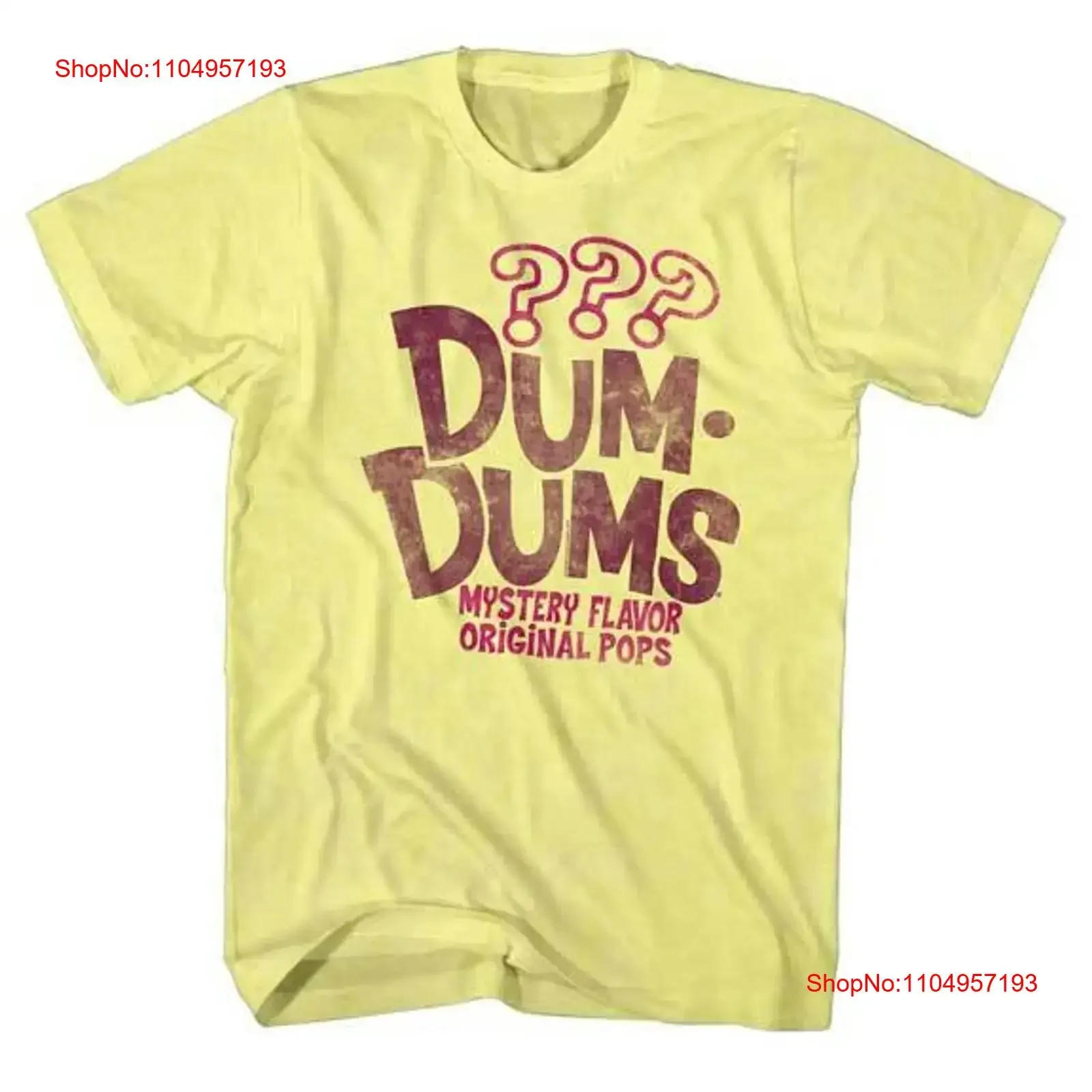 Dum Dums Candy Suckers sabor misterioso Original Pops camiseta para hombre vintage lavado moda homme ropa de diseñador suave estirado
