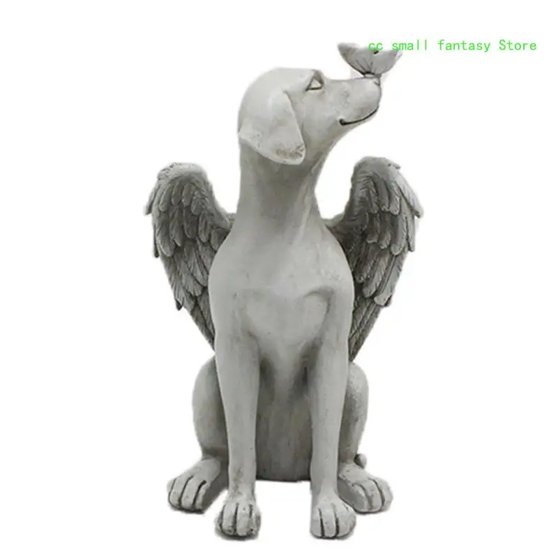 R3MA Design Dog Angel Pet Memorial Grave Marker Statue