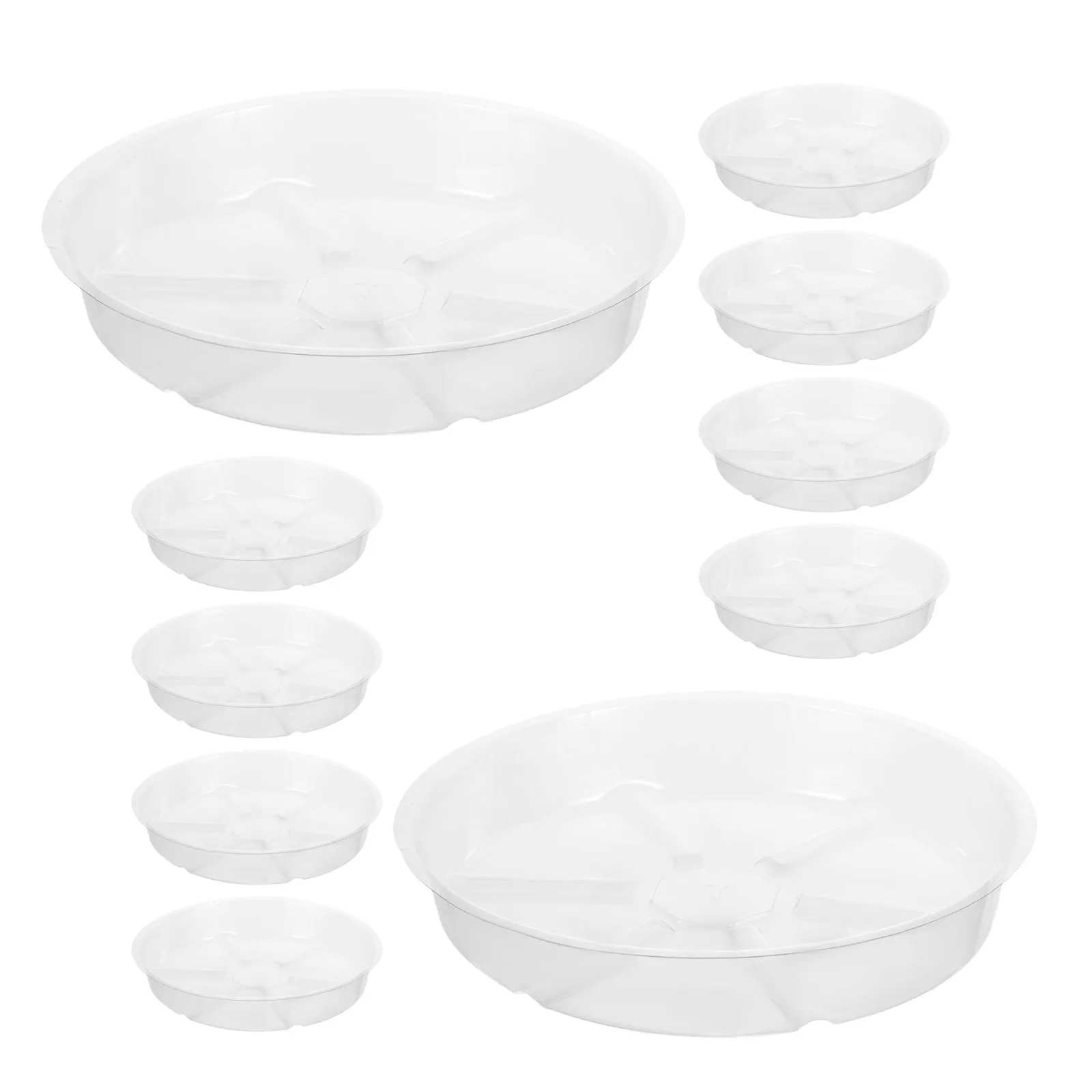15Pcs Plastic Plant Saucer Clear Flower Pot Tray Planter Drainage Tray Indoor Outdoor Round Plant Pot Base Water Catcher