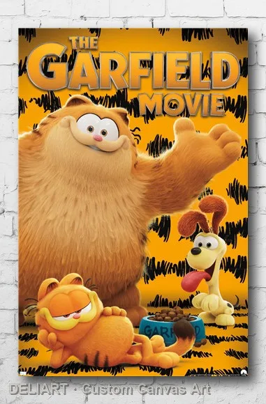 

THE GARFIELD MOVIE - GROUP Canvas Poster Custom Size Available Room Decoration Home Decor Wall Art