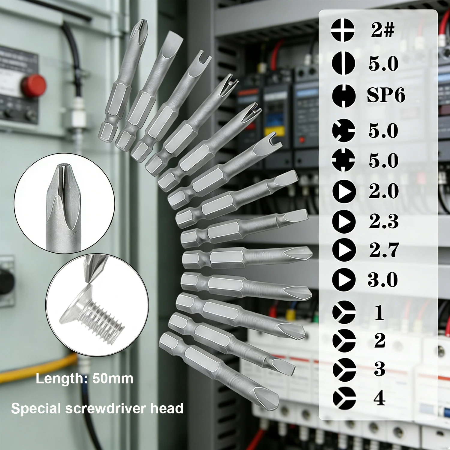 

1/4 inch irregular screwdriver head kit: Y-shaped U-shaped triangular and plum blossom shaped tools for household maintenance