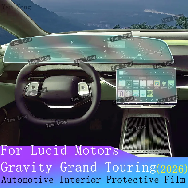 For Lucid Motors Gravity Grand Touring Car Interior Speedometer Transparent Cover Film Navigation Protection Control Screen Film