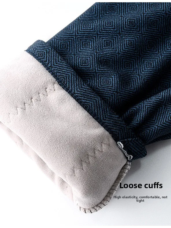 Thiened Warmth Cotton Padded Jaet Home Leisure Silk Sandwich Layering Dad Clothes Autumn Winter ly Warmth Home Clothes