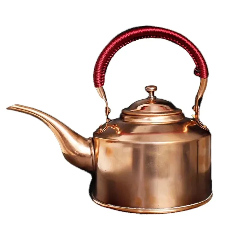 

2L/3L Handmade Red Copper Teapot Tibetan Long Mouth Copper Kettle Boiling Water Kettle Kitchen Cold Kettle Pure Copper Tea Set