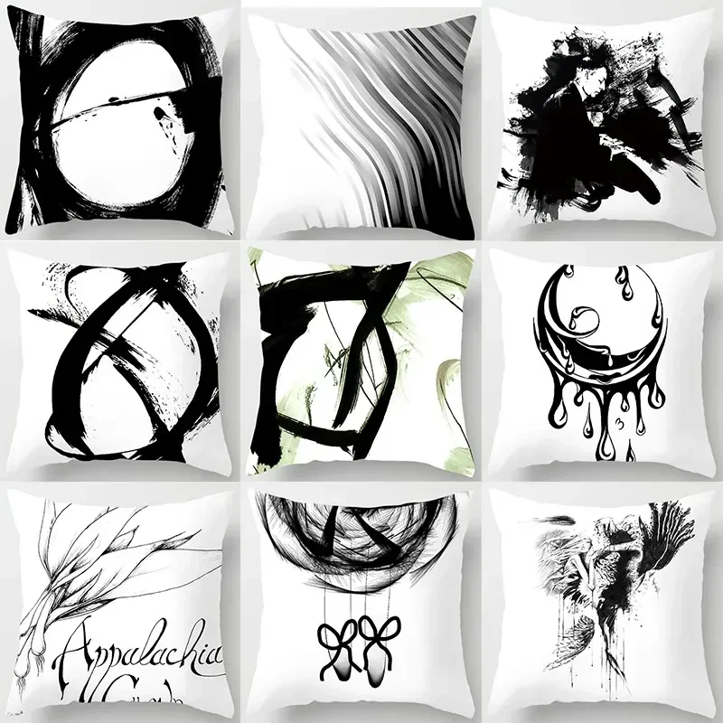 Home Decoration Simple Ink Art Printing Fair Pillow bedroom Study Room Sofa restaurant seat balcony rocking chair pillow sleeve