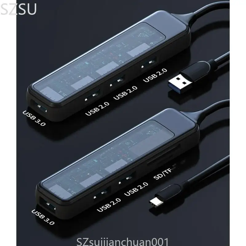 

SZSU USB HUB Type C Расширение док -адаптер передача данных SDTF Карта карты Multiply Splitter для флэш -диска для ноутбука для