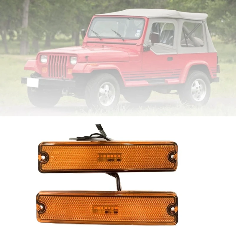 Car Front Bumper Light LED Marker Lights 56001424 For Jeep Wrangler YJ 1987-1995 Turn Signal Light