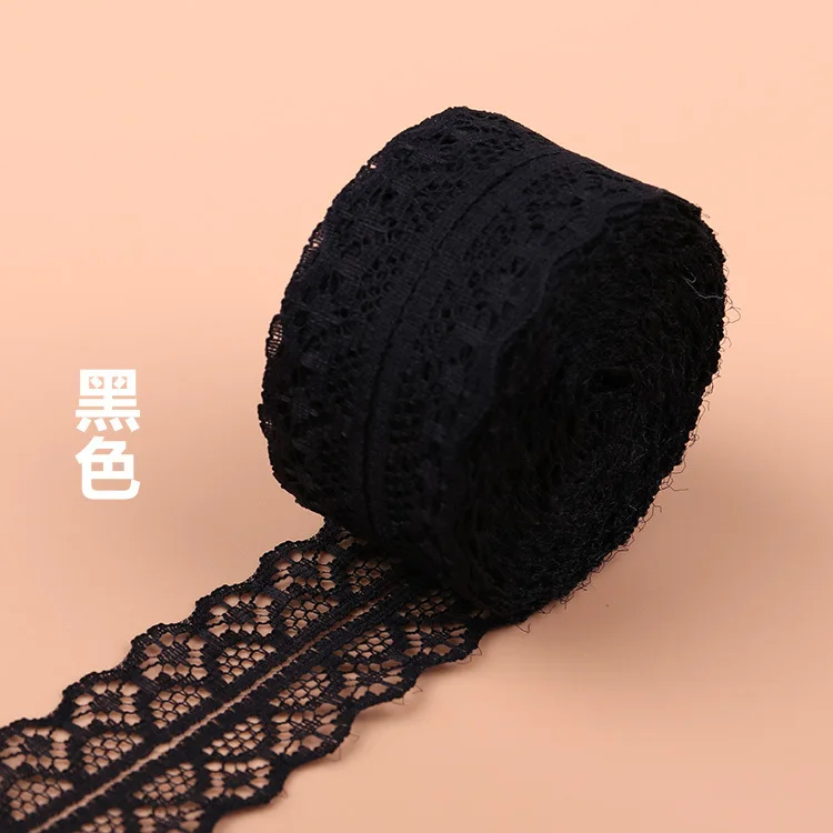 (10 متر/لفة) 3 سنتيمتر غير بسط شريطة من الدانتيل أبيض أسود أحمر أزرق أرجواني أخضر وردي أصفر برتقالي Crafts بها بنفسك الحرف زهرة الديكور