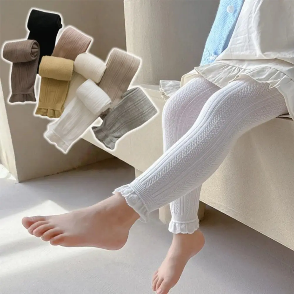 Fashion Soft Baby Legging Cotton Tight-fitting Toddler Pantyhose Lotus Edge Comfort Newborn Long Pants Socks Girls 1-6 Years Old