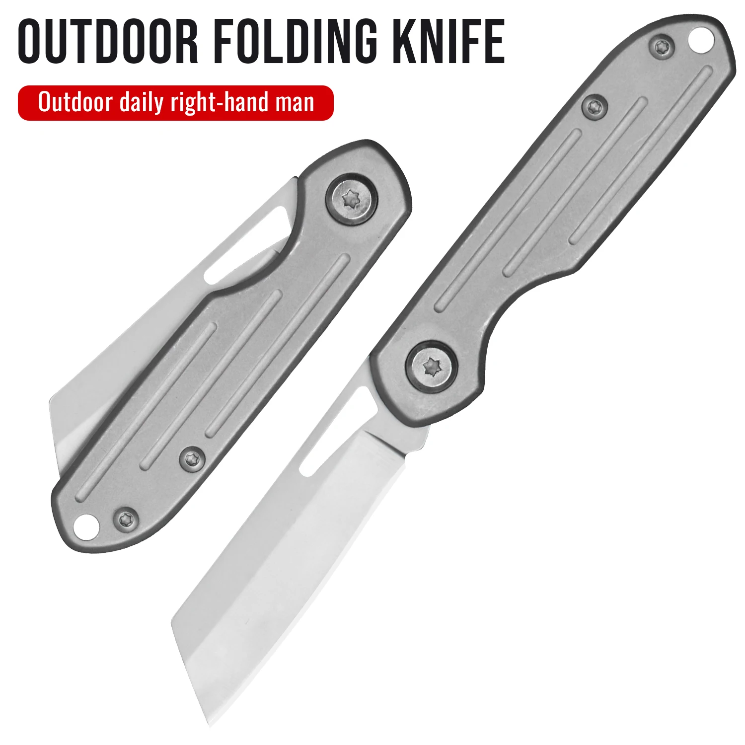 Portable Multi-purpose Cutter,All Metal Handle EDC Tool with Lanyard Hole,Lightweight Outdoor Gear for Travel & Everyday Cutting
