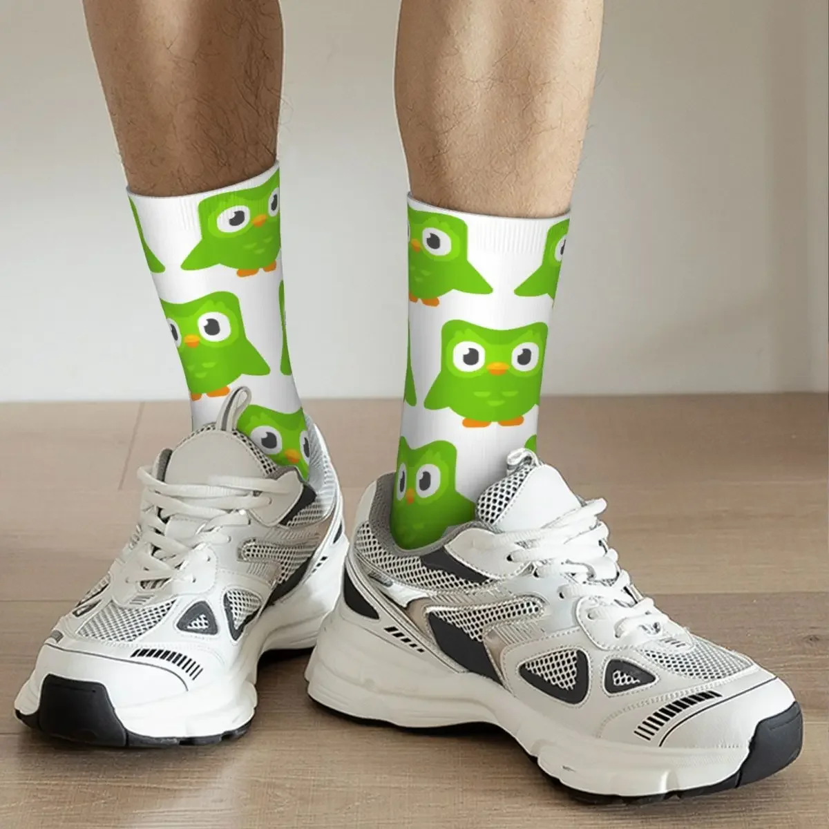 Duolingo Owl Duo Socks Harajuku calze di alta qualità calze lunghe per tutte le stagioni accessori per regali di natale da donna da uomo