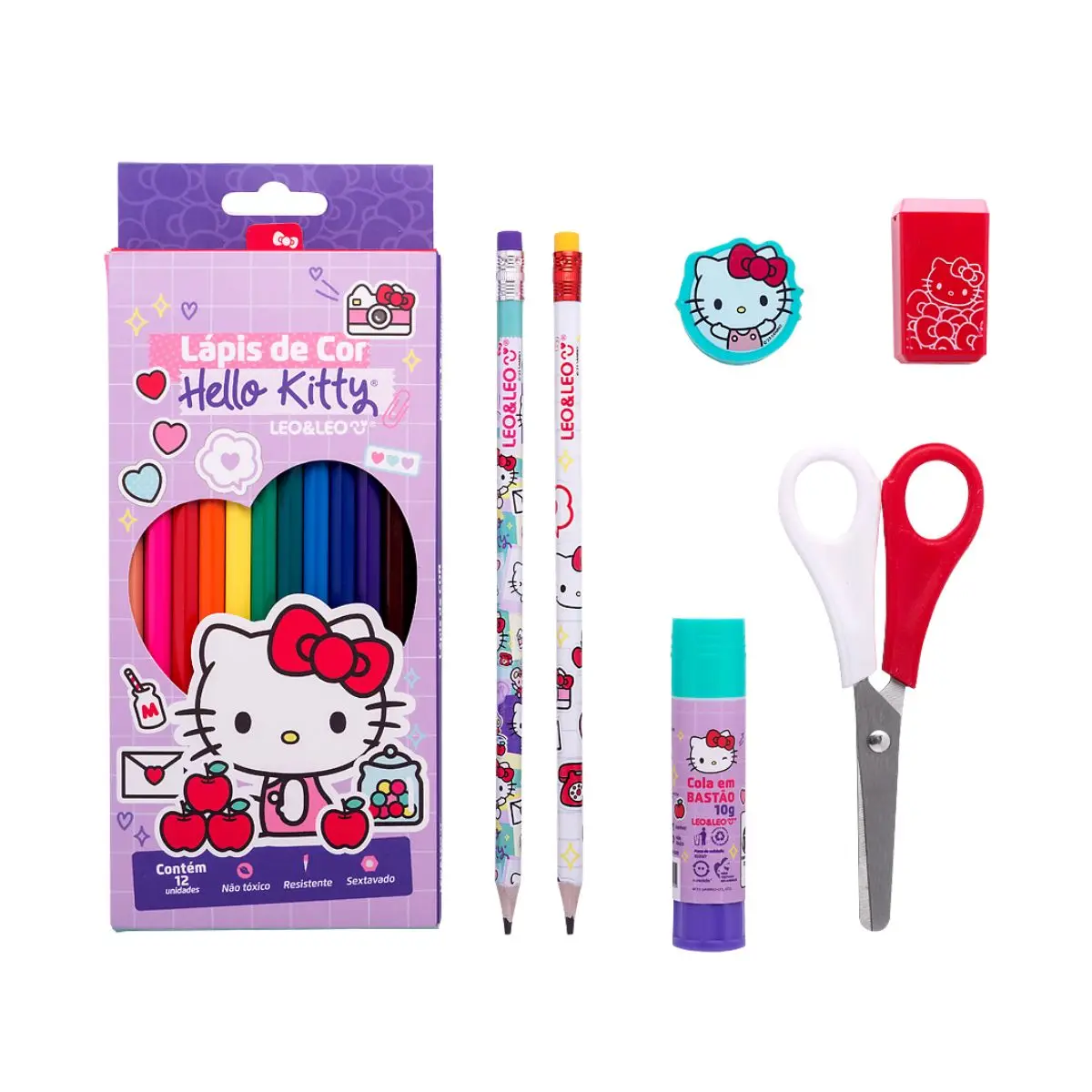 7 PCs Leo Leo Color Lapis Hello Kit School Kit