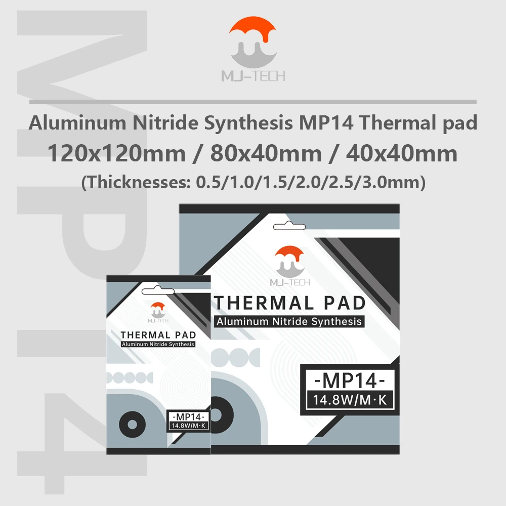 MJ MP14 14.8 واط/mk وسادة حرارية لإجراء الحرارة للكمبيوتر المحمول وحدة معالجة الرسومات بطاقة VGA وحدة المعالجة المركزية المبرد التبريد موصل سيليكون الشحوم ورقة