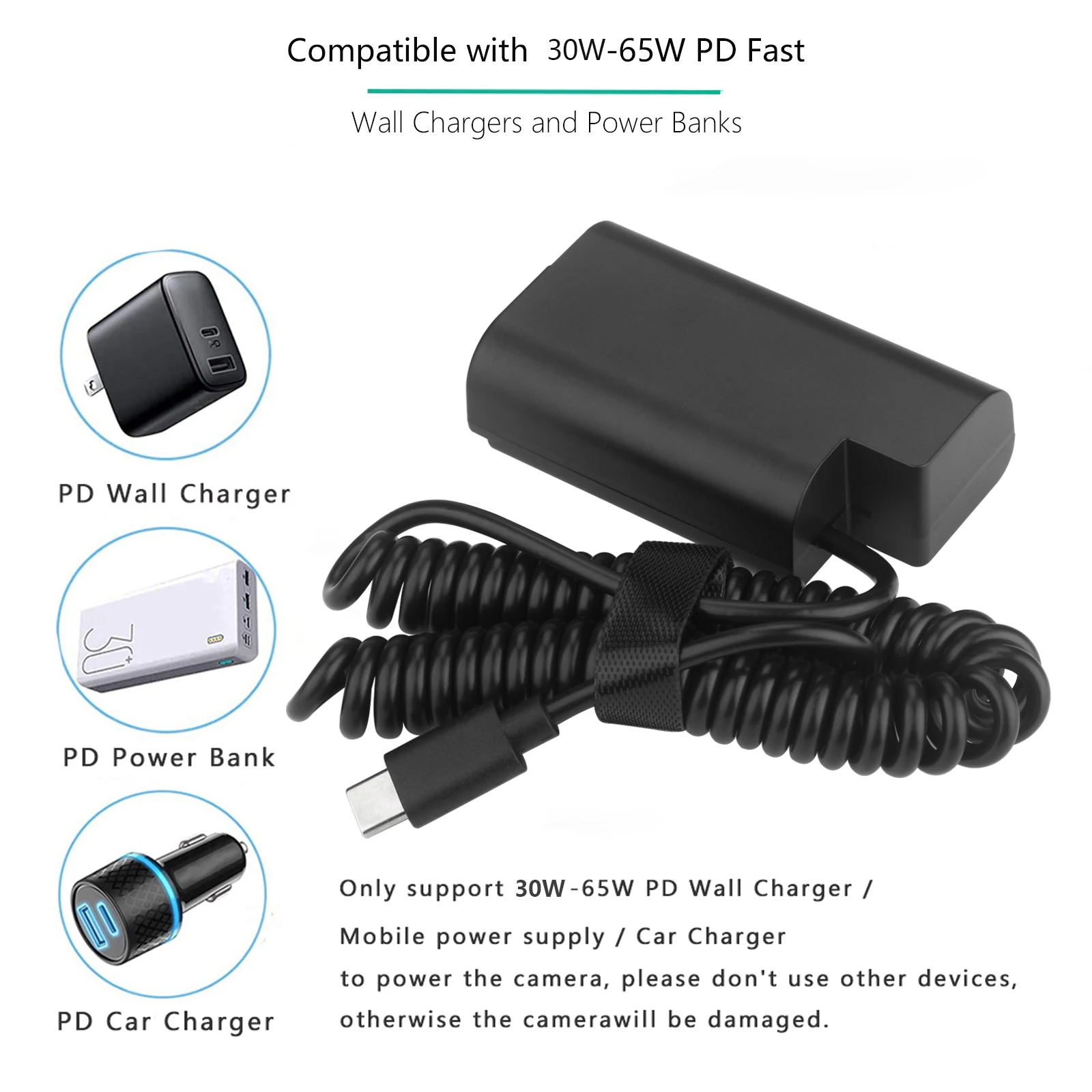 USB-C to DMW-BLJ31 Dummy Battery DMW-DCC16 DC Coupler for Panasonic Lumix S1 S1M S1R S1RM S1H