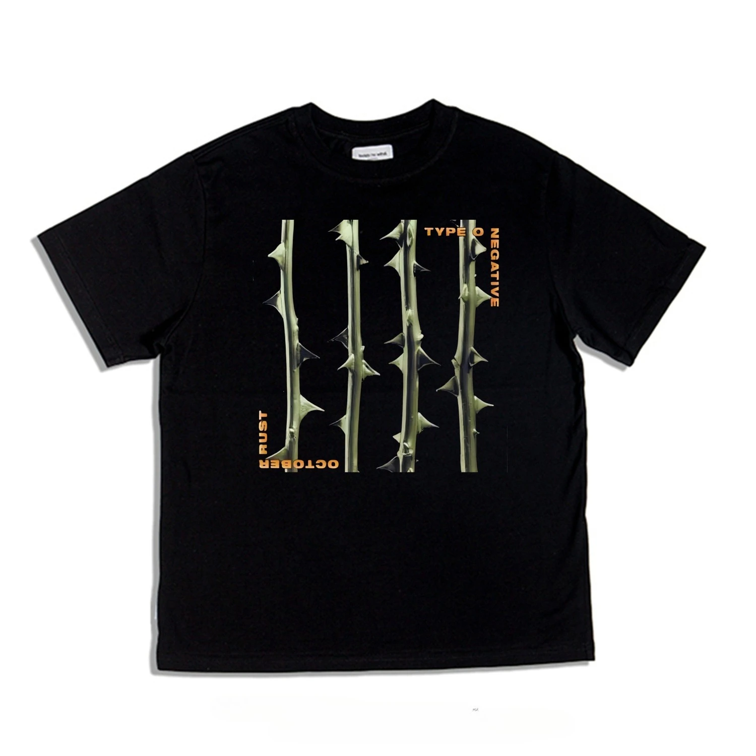 Rock Type O Negative Band Print T-shirt with Loose Short Sleeves and Hip-hop Style
