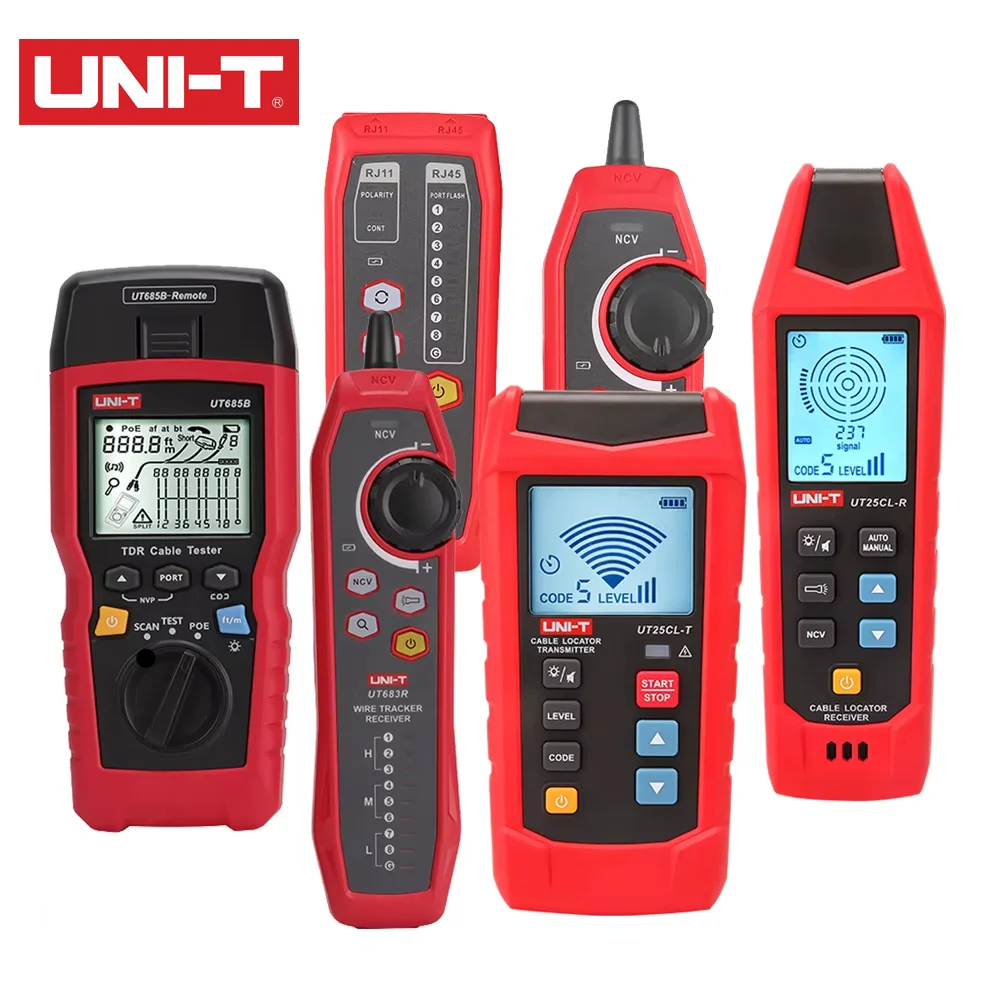 Electric Cable Tester UNI-T UT682D UT683kit Network Line Finder Wire Tracker UT685B Kit TDR Cable Tester UT25CL Cable Locator