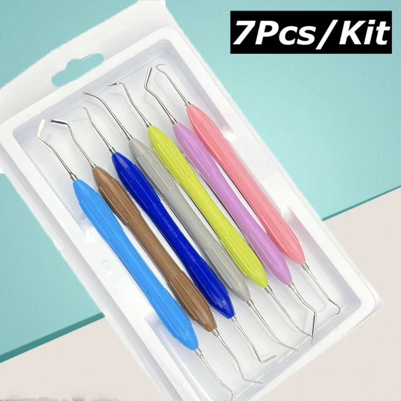 

7pcs Double-Head Dental Composite Resin Filling Spatula Aesthetic Restoration Resin Filler Restoration Instrument Dentist Tools