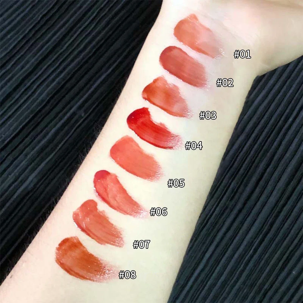 Nude Brown Mirror Water Lip Glaze Moisturizing Sexy Red Lip Tint Lipstick Makeup Long Lasting Non-stick Cup Lip Gloss Cosmetics