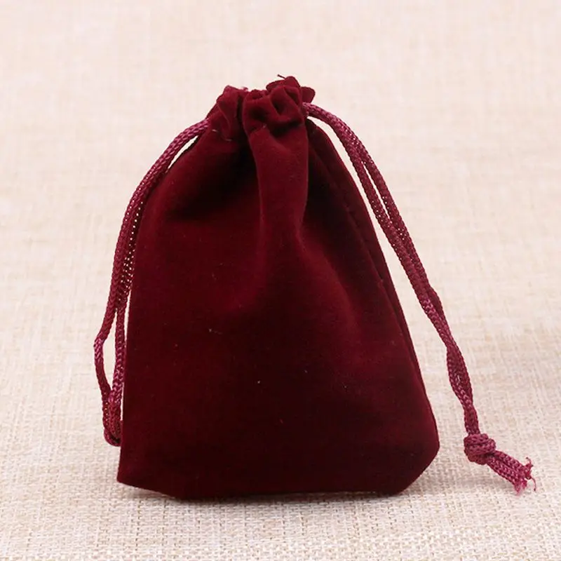 Bolsita de terciopelo para guardar joyas, bolsa de regalo con cordón, para fiestas de boda, contenedor de cuentas, suministros de almacenamiento, 10 piezas