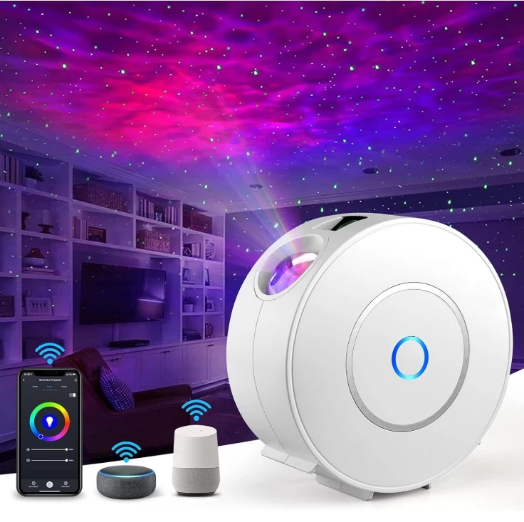 Galaxy Star Projector, Smart WiFi App/Voice Control, 3D LED Galaxy Projector Night Light, RGB Dimmable, Timing, for Kids Bedroom