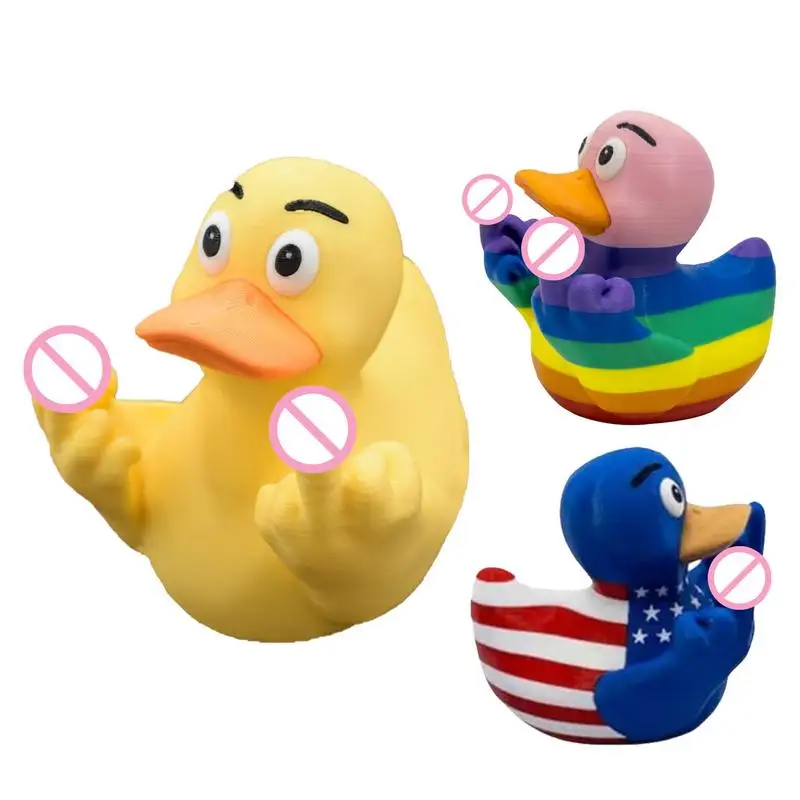 Middle Finger Duck Funny Middle Finger Duck Garden Statue Yellow Duck Middle Finger Ornament Home Bedroom Desk Car Decoration