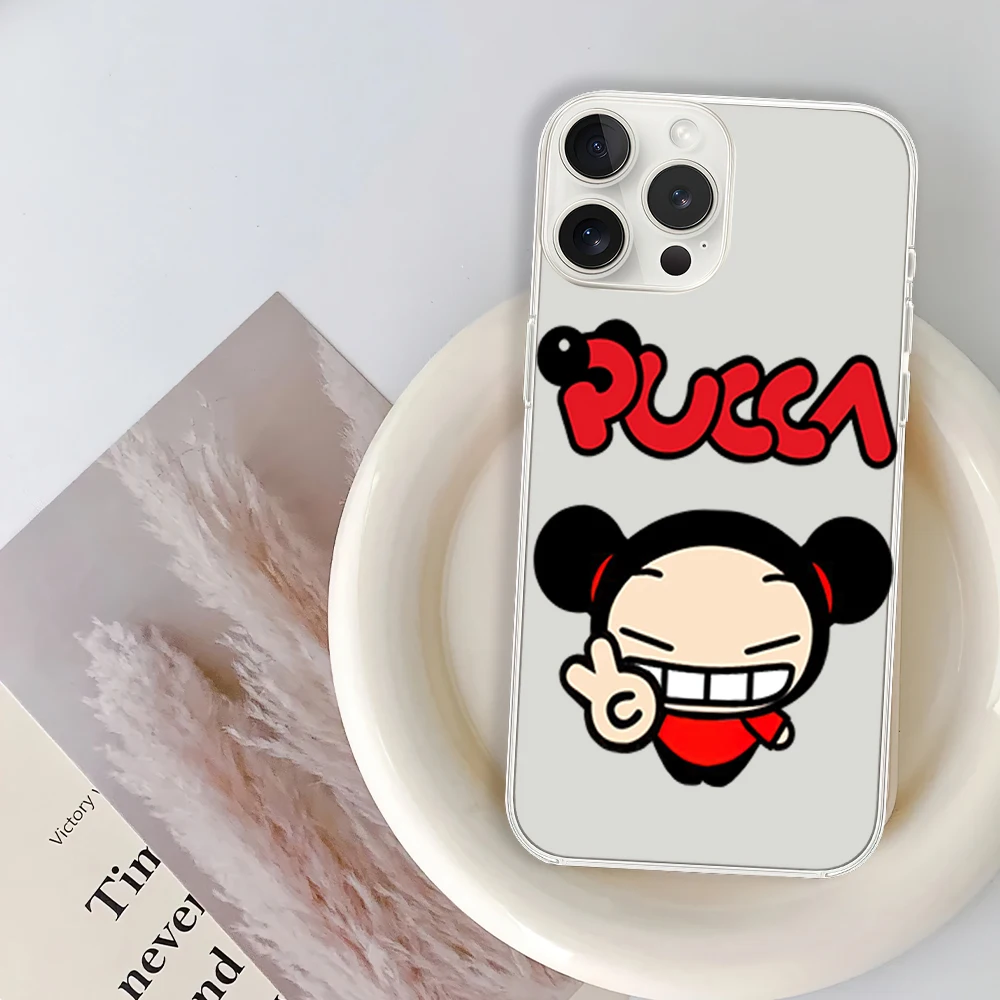 Cartoon P-Pucca G-Garu For Samsung Galaxy S23 S22 S21 S20 Plus Lite Ultra Transparent Shell