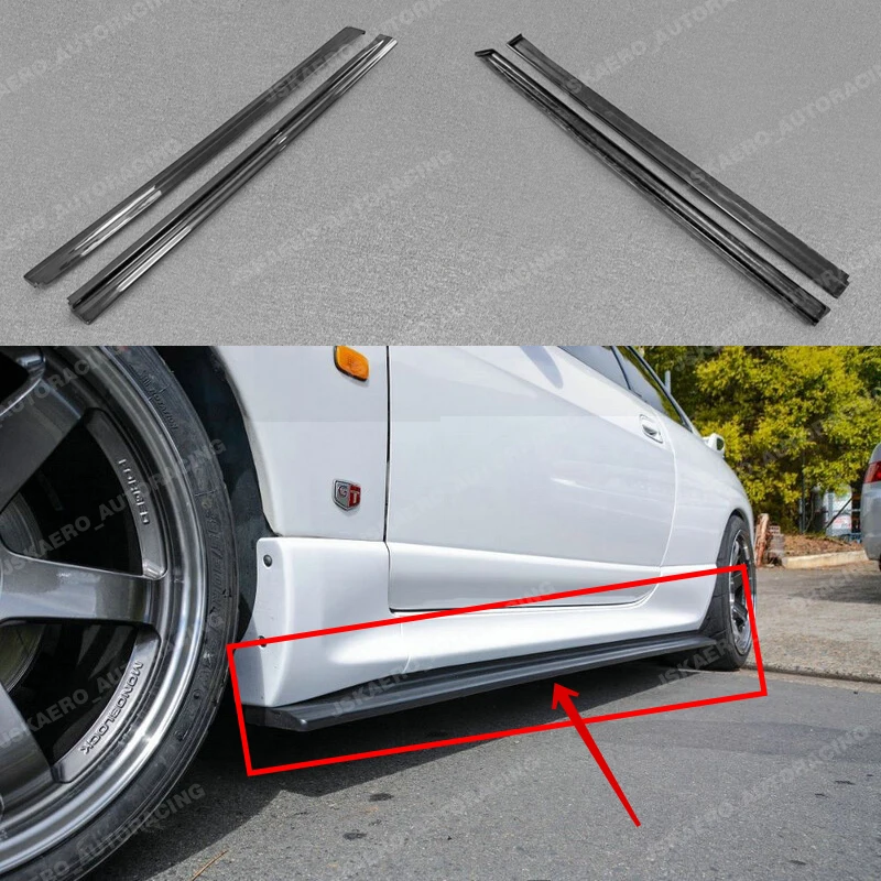 

For Nissan Skyline GTR R33 Carbon Fiber Side Skirt Extension Under Board Addon