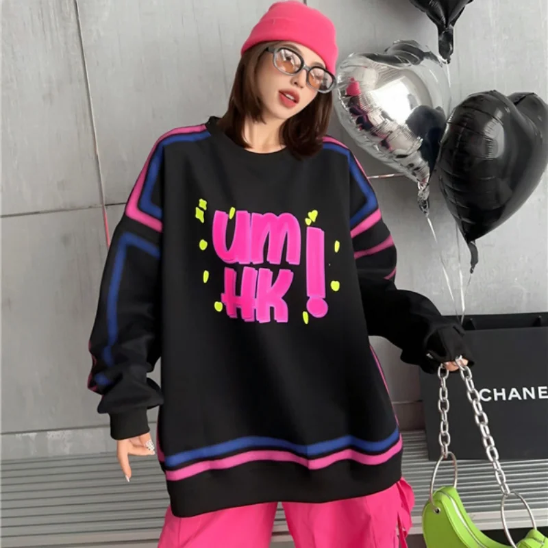 Women Hoodie Autumn Oversized Tops Letter Print Korean Fashion Sweater Women Clothes Streetwear Designer Long Sleeve Pullover