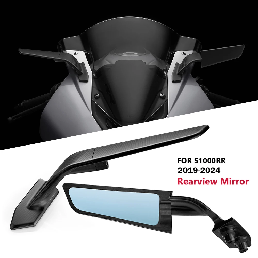 

Для S1000RR s1000 rr 2019-2023 2024 2022, аксессуары для мотоциклов, комплекты зеркал Stealth Sport Winglet, регулируемые зеркала Stealth