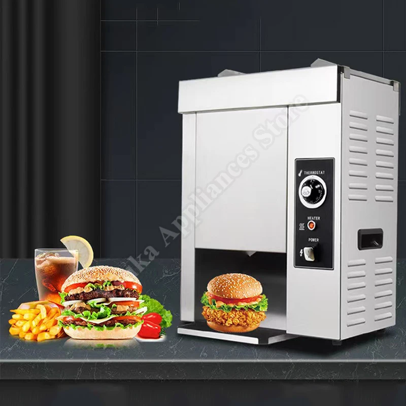 Conveyor Chain Toaster Hamburger BunToaster Machine Multifunctional Vertical Contact Toaster Hamburger Shop