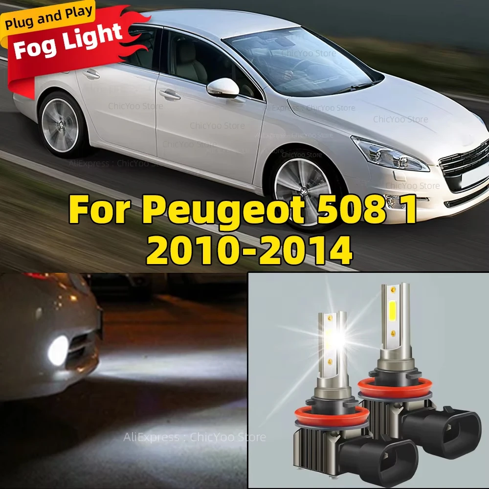 

2Pcs LED Lamp 15000LM Car Front Fog Light Accessories 6000K For Peugeot 508 I 1 Accessories 2010 2011 2012 2013 2014