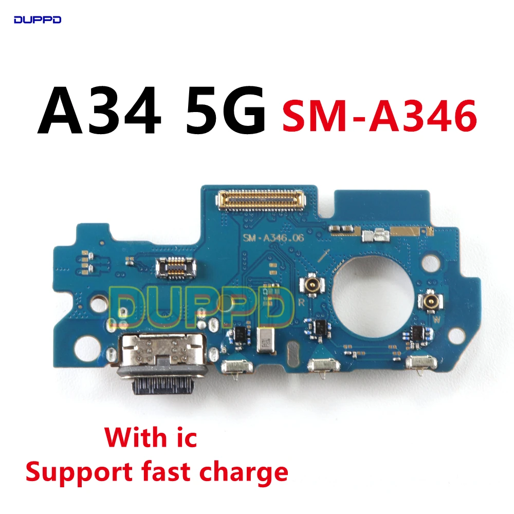 USB Charging Port Dock Board Connector Main Motherboard Flex Cable For Samsung Galaxy A34 5G A346B A346