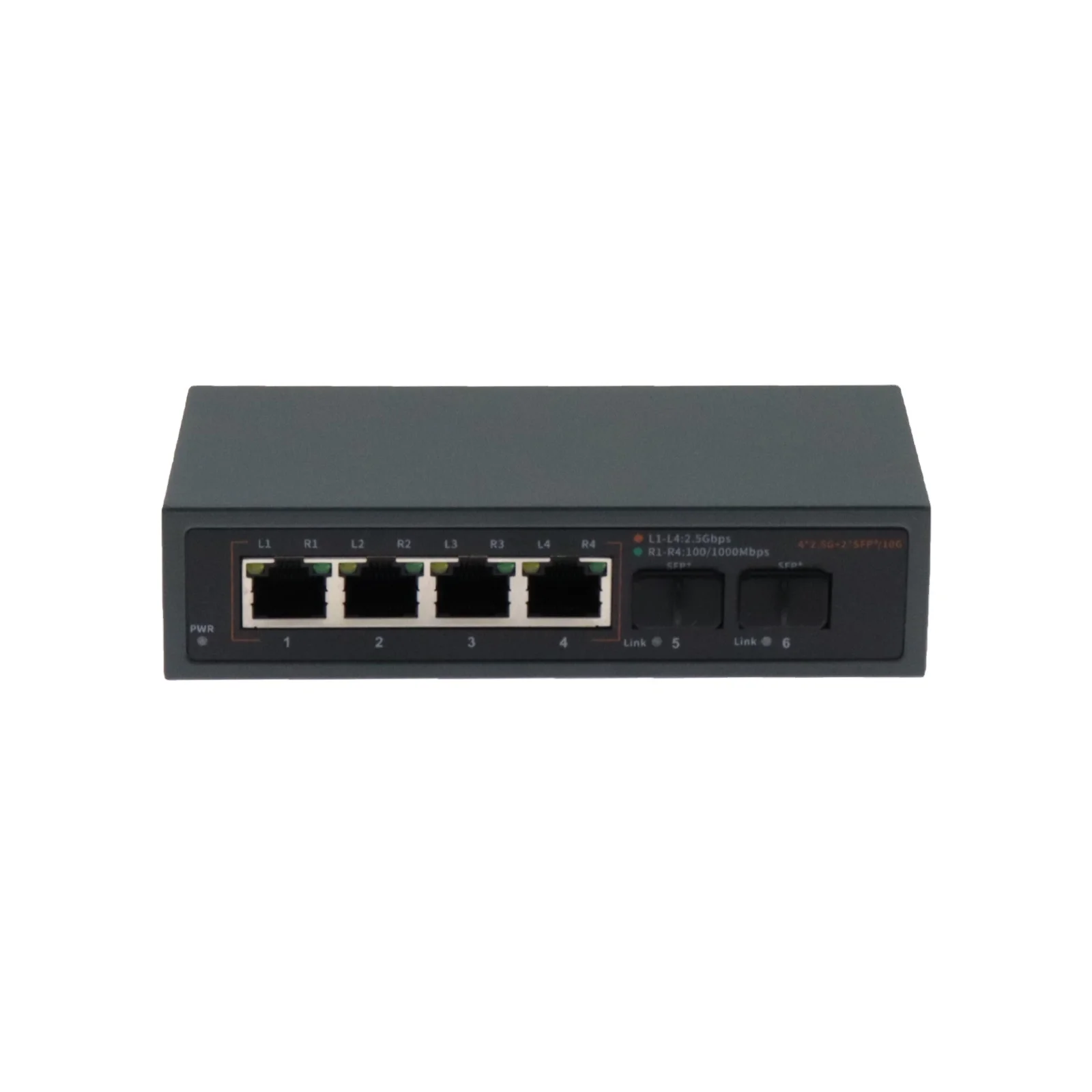 Switch Ethernet dengan 4 Port RJ45 2.5Gbps + 2 Port Fiber SFP+ 10G