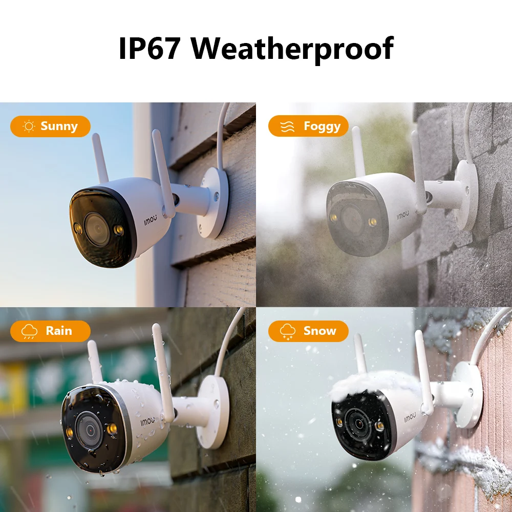 IMOU Wifi Outdoor Camera Bullet 2C 2MP Surveillance IP Camera Automatic Tracking Weatherproof AI Human Detection Outdoor Camera