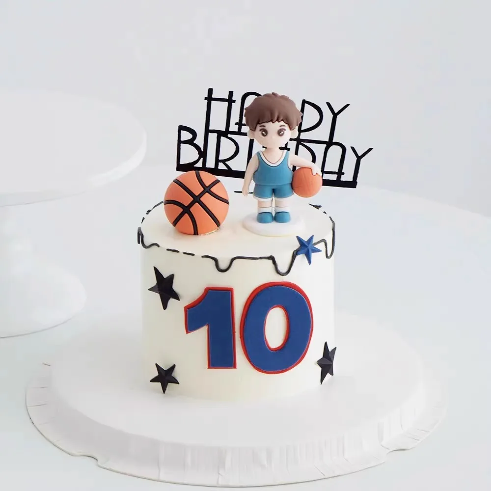 Kuchendekorationen für Kinder, Fußball, Basketball, Kuchendeckel, Sportthema, Geburtstagsparty, Gastgeschenke für Babys, Jungen und Mädchen – Detail 3