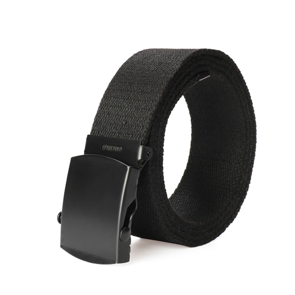New Unisex Automatic Buckle Fashion Nylon Belt Classic Popular Casual Light Practical Woven Smooth Women Men Canvas Belt 3.8cm