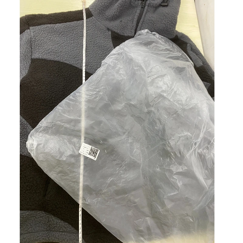 

Street style lamb wool fashionable hooded cardigan patchwork contrasting color hoodie jacket for both men and women