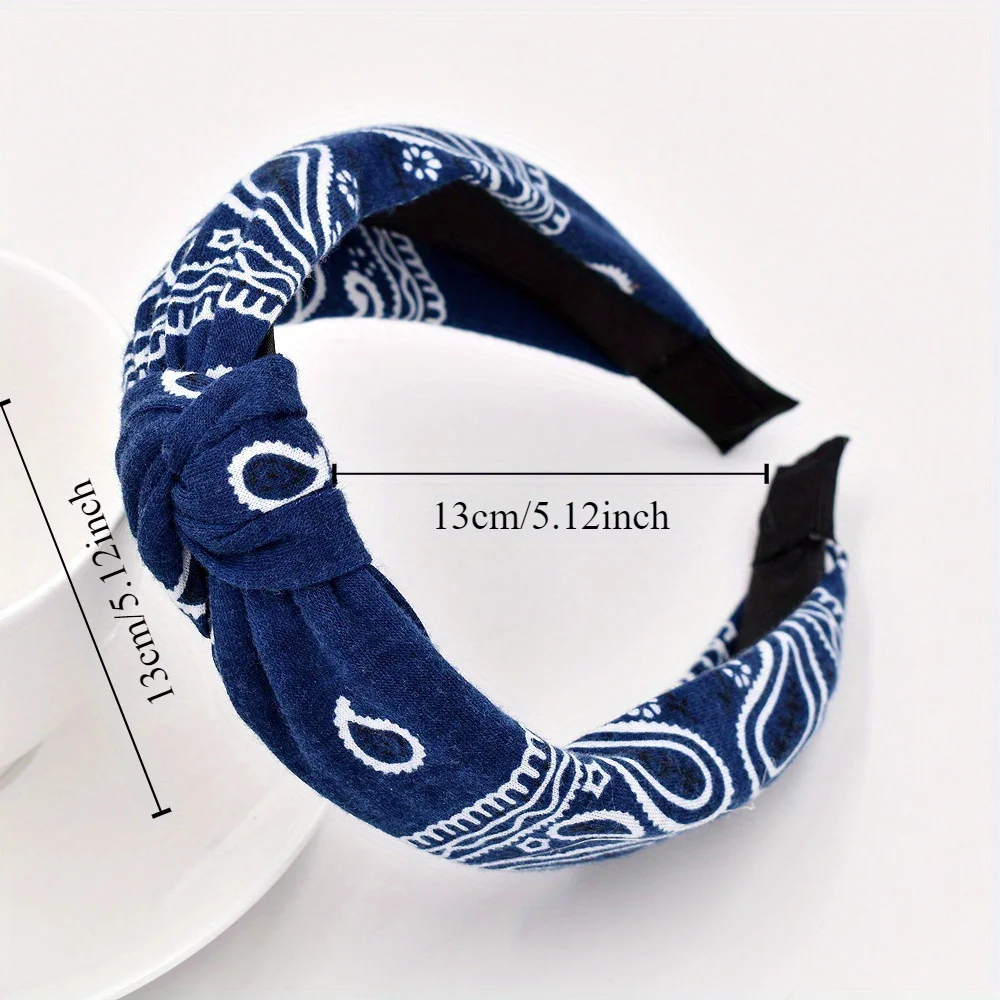 Top Knot Knit Paisley Flower Printed Hairband Bohemia Fashion Hair Hoop Women Girls Headband Makeup Wash Face Hair Accessories