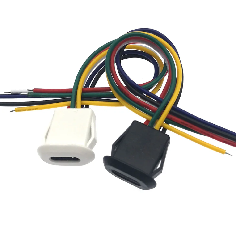 5-10 Stück USB-C 2-Pin 4-Pin 6-Pin Hochstrom-Ladebuchse mit Datenanschluss Typ-C Weiblich Typ C PH2.0 Wasserdichter Weiblicher Steckverbinder – Detail 9