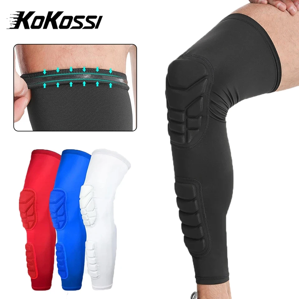 

KoKossi 1Pcs Sports Knee Pads Anti-Slip Shock Absorption Double Anti-Collision Extended Breathable Leg Outdoor Sport Men Women