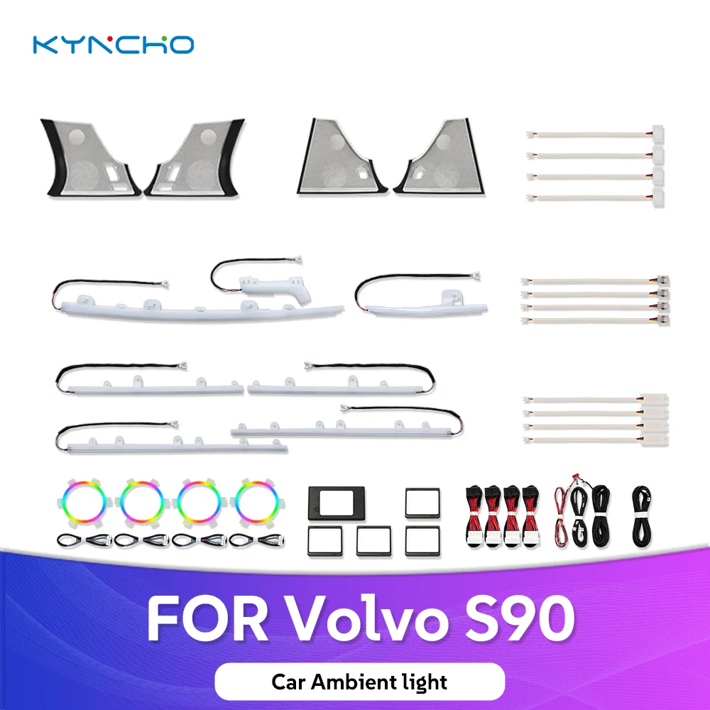 For Volvo S90 Smart Dimmable LED Ambient Interior Light Upgrade Symphony Neon Flowing Light Emitting Diode Car Lighting
