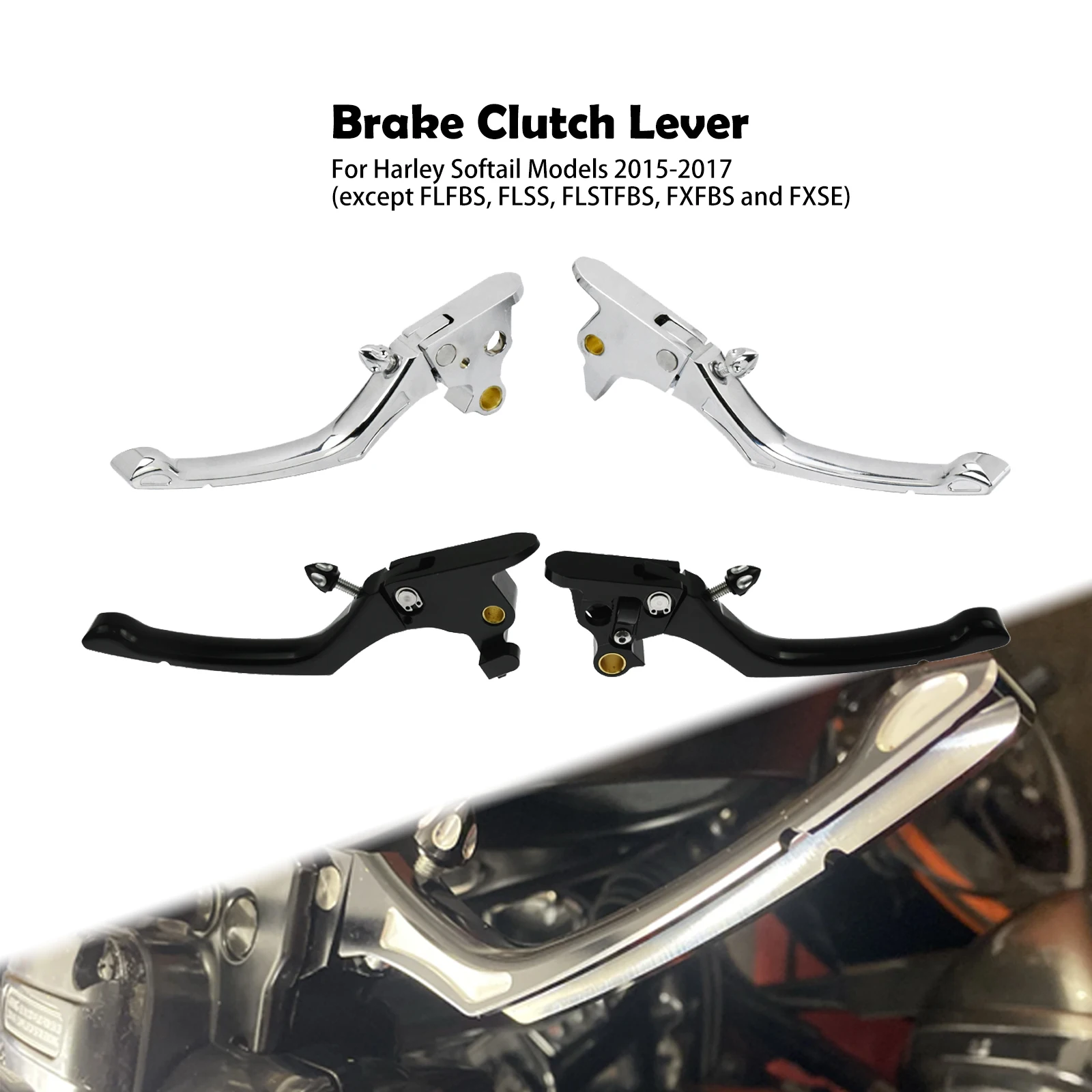 Motorcycle Black/Chrome Brake Clutch Regulator Lever Adjustable For Harley Softail Breakout  FLSTN Heritage FXBB Low Rider 15-17