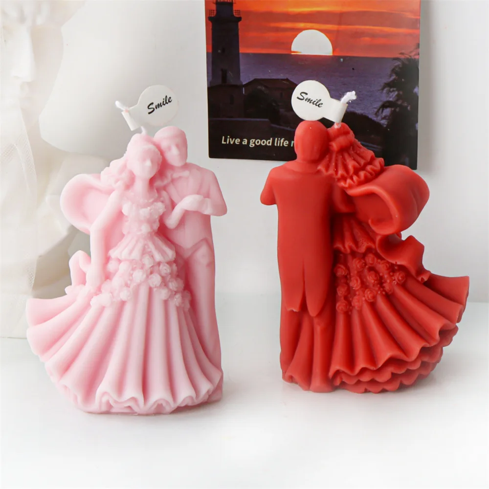 

Wedding Couple Candle Silicone Mold Handmade Aromatherapy Candle Expansion Gypsum Decoration Gift Handmade