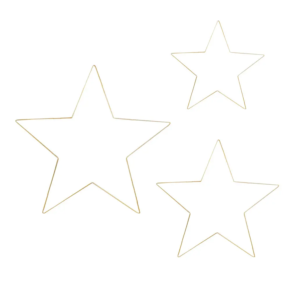 3Pcs Star Shaped Metal Dream Catcher Rings DIY Craft Supplies for Wall Hanging Wedding Home Decor Macrame Hoop Ring Accessories
